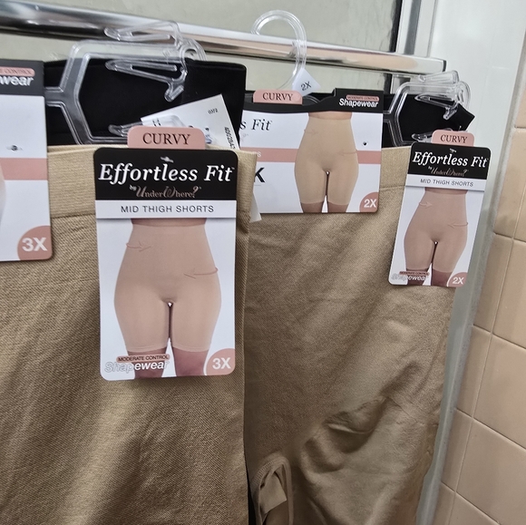 NWT UnderWhere 2Pk Mid thigh Shorts; Max Control; Bl/Nu. 1X, 2X, & 3X. $38 Each. - Picture 5 of 16